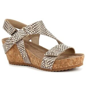 Ros Hommerson‎ Traci Women's Sandal Platform Wedge Cork Snake Print Strappy 8M